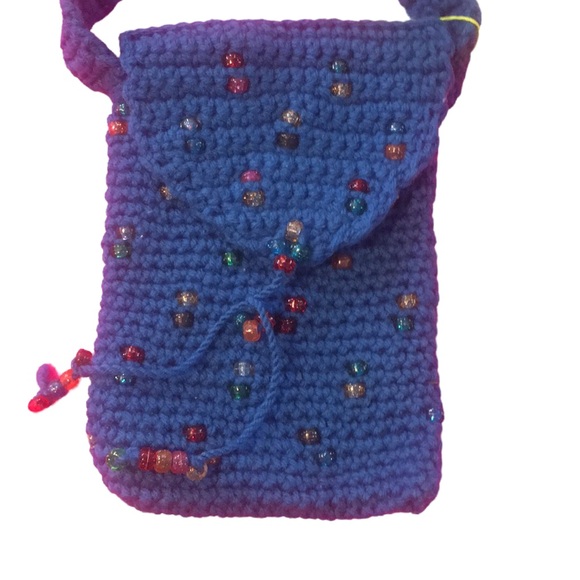 Crochet And Beaded Cross Body Bag - Picture 2 of 3